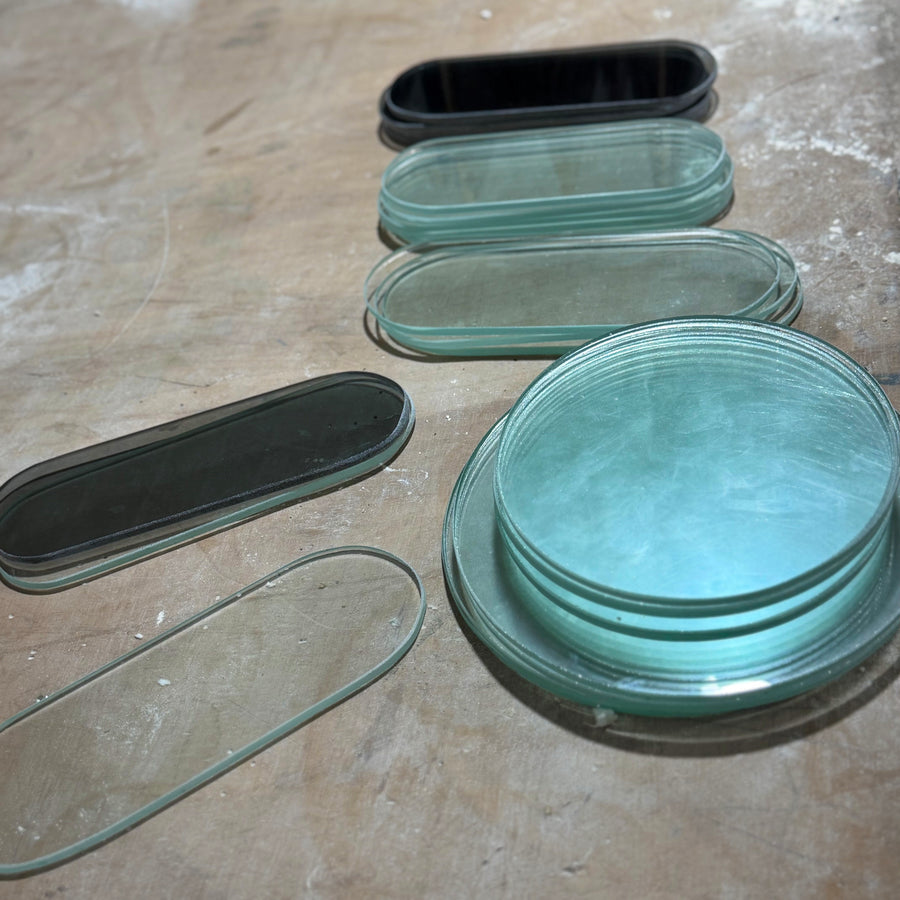 Fusing the piece in the kiln.